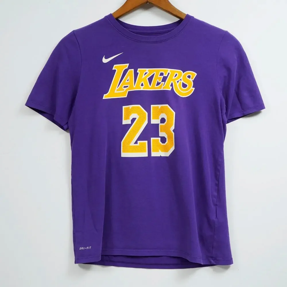 Los Angeles Lakers LeBron James #23 Nike Dri-FIT T-Shirt Youth L 14/16 Purple